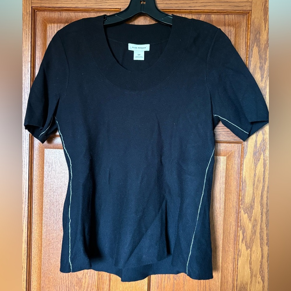 Club Monaco Black Short Sleeve Top & Pants Set